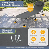 Tangkula Tanning Chair, Outdoor Folding Beach Lounge Chair with Face Hole, Adjustable Footrest, Removable Pillow - Photo 8