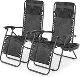Athena Collection Zero Gravity Outdoor Lounge Chair Set of 2, 25" Width Pool Lounge Lawn Chairs Reclining - Photo 1