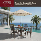 Kinger Home Arden 41-Inch Outdoor Dining Table, Cast Aluminum Patio Furniture Table, Round Table - Photo 6