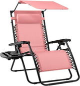 Best Choice Products Folding Zero Gravity Outdoor Recliner Patio Lounge Chair w/Adjustable Canopy Shade, Headrest - Photo 1