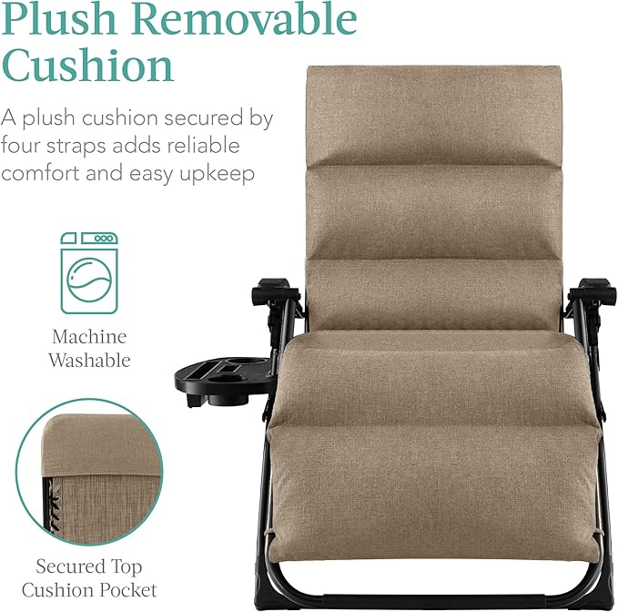 Best Choice Products Oversized Zero Gravity Chair, Folding Outdoor Patio Recliner - Photo 4