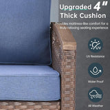 Luxury Outdoor Swivel Rocker Patio Chairs Set of 2 - Heavy Duty Metal Handrail All Weather Wicker Glider Chairs Set - Photo 5