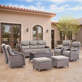 Swivel Patio Chairs sofa Set of 4 with 6" Thick Cushion - Wicker Outdoor Swivel Rocker Patio Chair - Photo 9