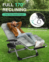 ZENPETIO Zero Gravity Chair with Removable Cushion, Reclining Camping Chair with Cup Holder - Photo 5