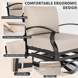 Gotland Outdoor Furniture, Metal Outdoor Swivel Chair with 5.1’’ High-Resilience Seat Cushions 6.2’’ Thick Back Pillow - Photo 8