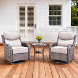 Luxury Outdoor Swivel Rocker Patio Chairs Set of 3 - Photo 1