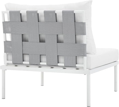 Modway EEI-2600-WHI-WHI Harmony Outdoor Patio Aluminum, Armless Chair, White White
