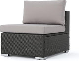 Christopher Knight Home Santa Rosa Outdoor Wicker Armless Sectional Sofa Seat with Aluminum Frame and Water Resistant - Photo 1