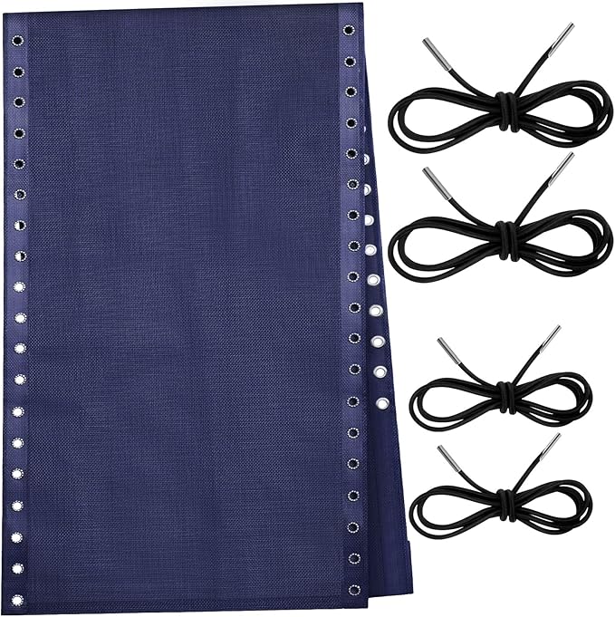 Queekay Chair Replacement Fabric with 4 Bungee Cord Lounge Chair Cloth Mesh Repair Kit for Patio Recliner Outdoor Lawn - Photo 1
