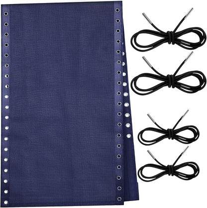 Queekay Chair Replacement Fabric with 4 Bungee Cord Lounge Chair Cloth Mesh Repair Kit for Patio Recliner Outdoor Lawn Pool(63 x 21 Inch,Blue)