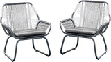 Christopher Knight Home Lydia Outdoor Wicker Club Chair (Set of 2), Gray/White/Gray - Photo 1