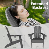 Plawdlik Folding Adirondack Chair, SGS Tested, Wooden Textured with Cup Holder - Photo 3