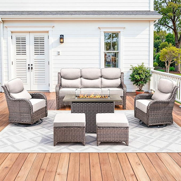 Luxury Patio Furniture Set with 42.5" Fire Pit Table - Photo 1