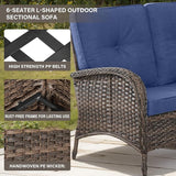 Belord 8 Pieces Patio Conversation Set with 43” Propane Fire Pit Table - Photo 6