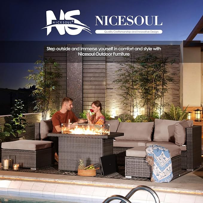NICESOUL 29.3" High-Back Modern Luxury Patio Corner Sofa, Outdoor Furniture Piece Wide Deep Seat - Photo 6