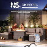 NICESOUL 29.3" High-Back Modern Luxury Patio Corner Sofa, Outdoor Furniture Piece Wide Deep Seat - Photo 6