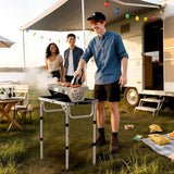Anbte 2ft Folding Grill Table, Adjustable Height Max 27.5" Aluminum Camping Table, Heat-Resistant Tabletop, Lightweight - Photo 2