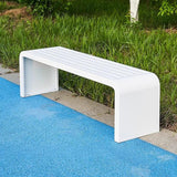 Outdoor Bench Weatherproof, Stainless Steel Metal Garden Bench, Anti-Rust Patio Park Bench for Front Porch, Yard, Lawn - Photo 1