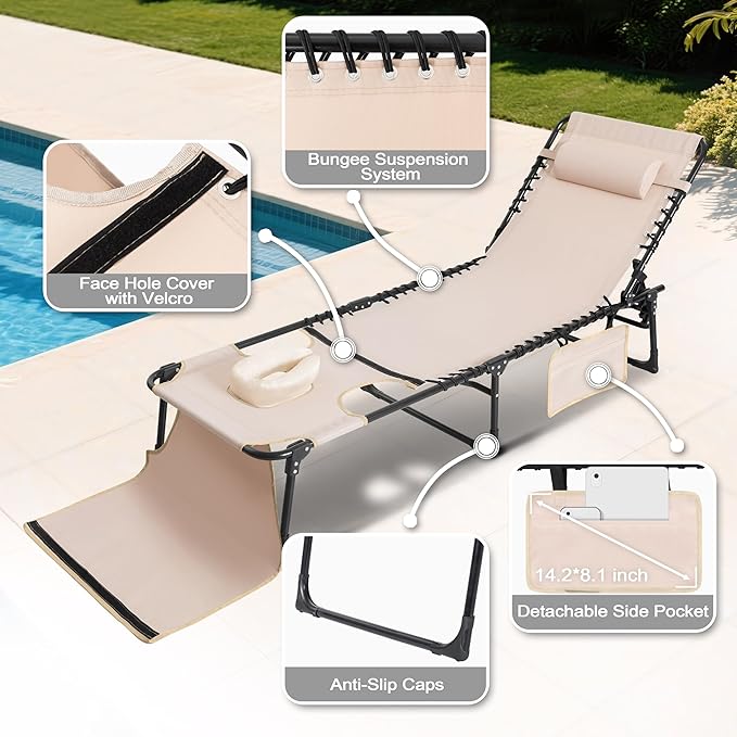 NUU GARDEN Outdoor Foldable Chaise Lounge Chairs - Photo 8