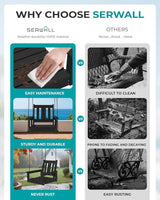 SERWALL HDPE Single Porch Swing, Heavy Duty Single Person Swing Chair with 2 Polypropylene Hanging Ropes - Photo 4