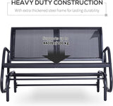 Outdoor Bench 2-Person Glider Bench for Outside Patio Weatherproof Metal Outdoor Benches for Garden, Park - Photo 7