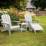 IVY&LANE Outdoor Adirondack Ottoman | Folding | HDPE | White | All Weather - Photo 2