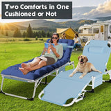 MOPHOTO Tanning Chair, Outdoor Sunbathing Lounge Chair 5-Position, Folding Chaise Lounger - Photo 3