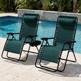Best Choice Products Set of 2 Extra Wide Adjustable Steel Mesh Zero Gravity Lounge Chair Recliners w/Pillows and Cup - Photo 2