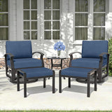 Kurapika 5 Pieces Patio Furniture Set, Outdoor Aluminum Swivel Gliders Rocker - Photo 1
