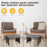 2 Pcs Patio Rattan Ottomans Outdoor Wicker Ottomans Patio Footstool Footrest with Removable Cushion Soft Zippered - Photo 5
