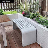 Outdoor Metal Backless Garden Bench, Steel Frame All-Weather Seating for Porch, Park, and Backyard - Durable, Stylish - Photo 3