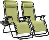 Best Choice Products Set of 2 Adjustable Steel Mesh Zero Gravity Lounge Chair Recliners w/Pillows and Cup Holder Trays - Photo 1
