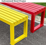 Metal Garden Bench, Outdoor Benches Weatherproof, 2-3 Person Park Patio Bench, Front Porch Backless Seat Chair - Photo 6