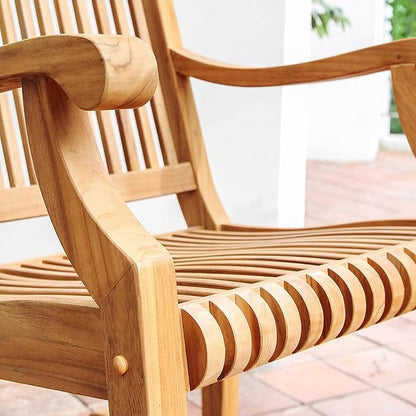 Cambridge Casual Mosko Teak Wooden Rocking Chair, Durable Outdoor Rocker for Patio, Deck, and Porch – Stylish and Comfortable Wooden Rocking Chair for Relaxing in Outdoor Spaces