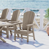 WestinTrends Malibu Outdoor Patio HDPE Plastic Adirondack Dining Chair Weathered Wood - Photo 1