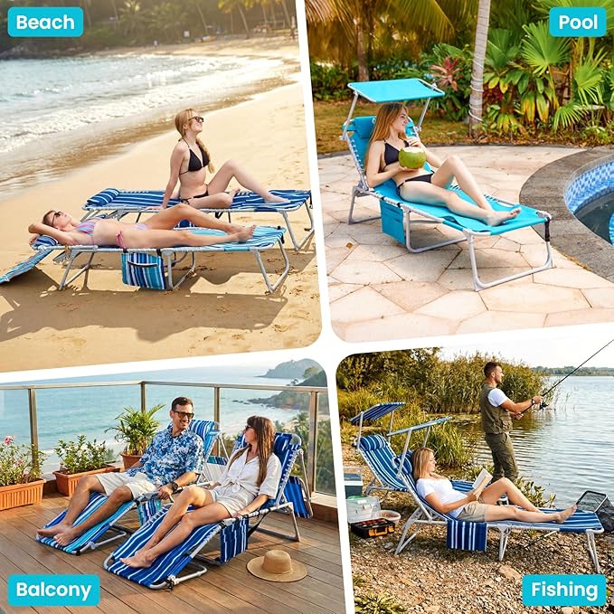 #WEJOY 3 in 1 Tanning Chair with Face Hole & Canopy - Photo 7
