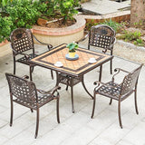 Outdoor Dining Chair Cast Aluminum Patio Chairs Set of 2 All-Weather Patio Dining Chair with Adjustable Feet for - Photo 2