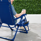 Best Choice Products Adjustable Zero Gravity Chair, Monochromatic Color Folding Patio Recliner w/Side Tray - Photo 2