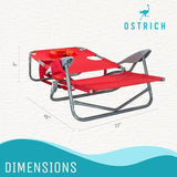 Ostrich On-Your-Back Portable 9.6-Pound Folding Reclining Outdoor Camping Lawn Chair with 5 Adjustable Positions - Photo 2