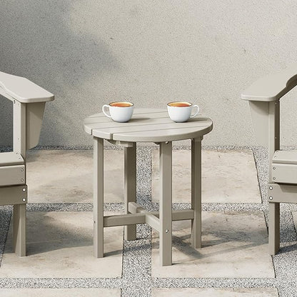 WestinTrends Dylan Adirondack Round Outdoor Side Table, Sand