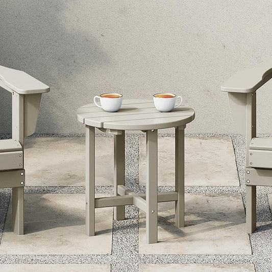 WestinTrends Dylan Adirondack Round Outdoor Side Table, Sand