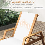 Tangkula Outdoor Wood Chaise Lounge Chair, Patio Sun Lounger with Adjustable Back - Photo 7