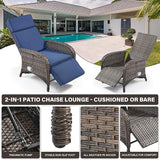 Belord Versatile Outdoor Recliner Chair Set of 3 - Reclining Patio Chair with Adjustable Backrest and Footrest - Photo 6
