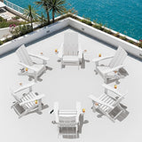 SERWALL Modern Folding Adirondack Chair with Cup Holders, All Weather Resistant Outdoor Adirondack Chair - Photo 2