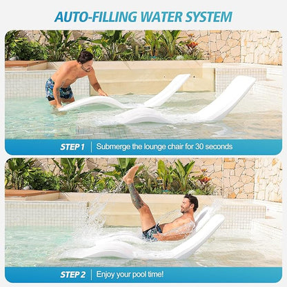 in Pool Lounge Chairs,Pool Lounge Chairs for Water Depths Up to 9”,Weather-Resistant Design,Tanning Chairs for Sun Shelves, Poolside & Beach Lounge Furniture for Outdoor Relaxation(1PC)