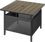 LZRS Adirondack Square Outdoor Side Table with Umbrella Hole, Pool Composite Patio Table, HDPE End Tables for Backyard - Photo 1