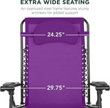Best Choice Products Oversized Zero Gravity Chair, Folding Outdoor Patio Lounge Recliner w/Cup Holder Accessory Tray - Photo 3