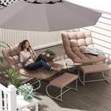 Outdoor Rocking Chairs Set of 2, Modern Papasan Rocking Chairs with Cushions - Photo 3