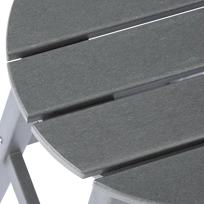 Costaelm 29" Height Outdoor Bar Stools, All-Weather Bar Stools, Adirondack Poly Patio Round Bar Stool for Patio, Deck, Kitchen Counter and Garden, Gray
