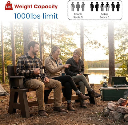 Convert-a-Bench Gen 1 2-in-1 Outdoor Convertible Bench to Picnic Table | Space-Saving, Weather-Resistant Patio Furniture for Yard, Deck, Garden | Easy Assembly & Durable Bench, Espresso